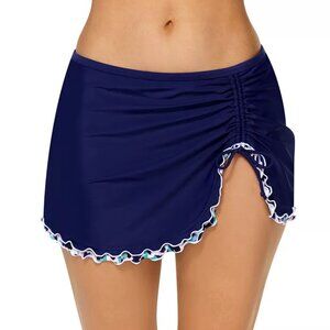 NWoT Island Escape Women's Mariposa Ruched Swim Skirt Blue Size 12 $50 10HL184